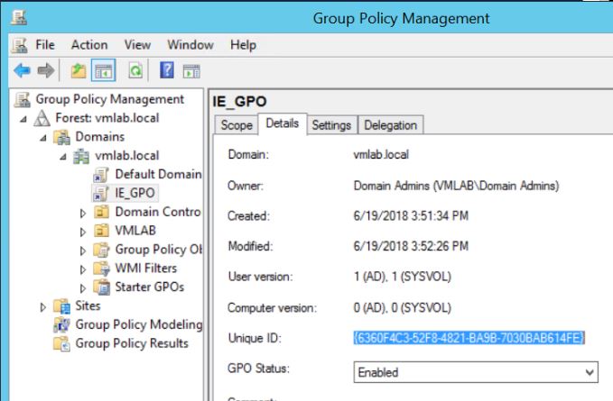 GPO Unique ID example