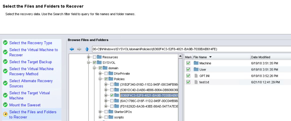 Browsing to the GPO during vProxy FLR