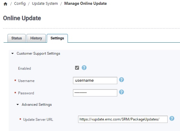 Ursprünglicher EMC Update-Server