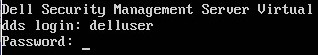 Inicio de sesión en Dell Security Management Server Virtual