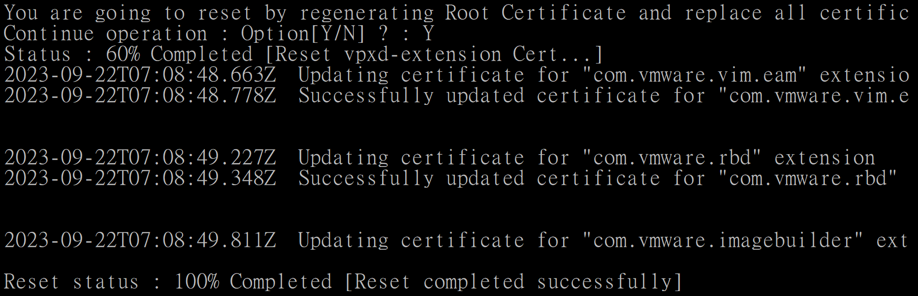 Confirmar se os certificados foram renovados