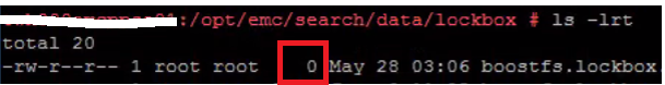 Podemos encontrar que el archivo boostfs.lockbox en esta carpeta tiene un tamaño de 0, lo que significa que está dañado.