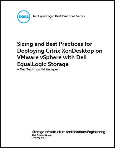 Dell Equallogic Storage ile Vmware Vsphere'de Citrix Xendesktop ...