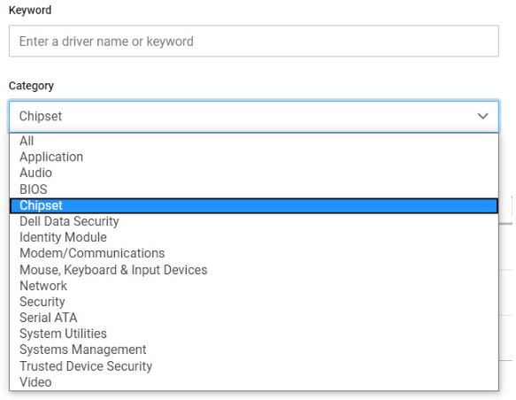 Dellドライバーのカテゴリー