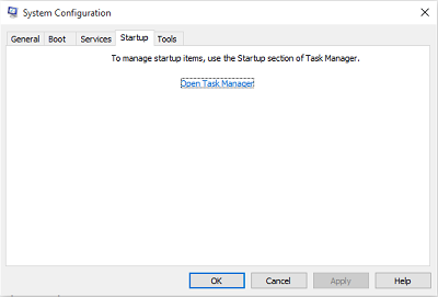 MSCONFIG Başlangıç Sekmesi