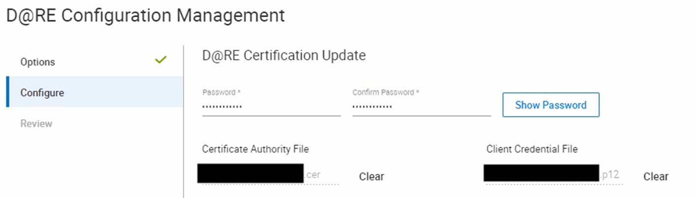 upload the certificate