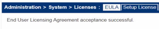 Successful acceptance of the EULA