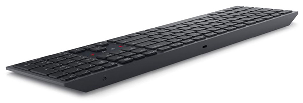 Botão liga/desliga e porta de carregamento do teclado colaborativo Dell Premier KB900