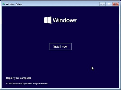 Figure 8. Windows 10 Setup Install Now Screen