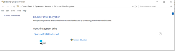 Click Turn on BitLocker