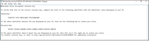 Save key in safe location