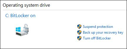 Suspend BitLocker from the management console