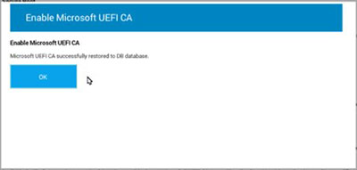 Intel-aktivering av Microsoft UEFI CA