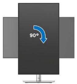 Girando o monitor Dell UltraSharp 27 — U2724D no sentido horário