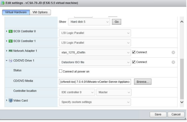 Connect to Datastore ISO and Save