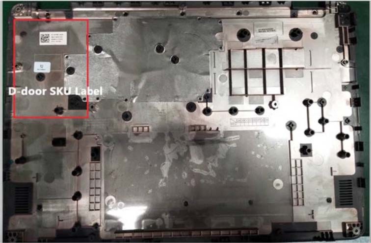 Этикетка Sku на крышке основания Chromebook