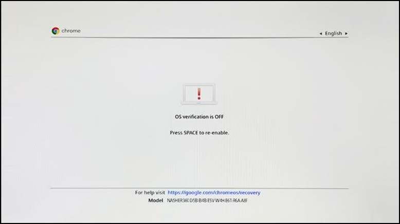 Chrome OS, OS Verification is Off
