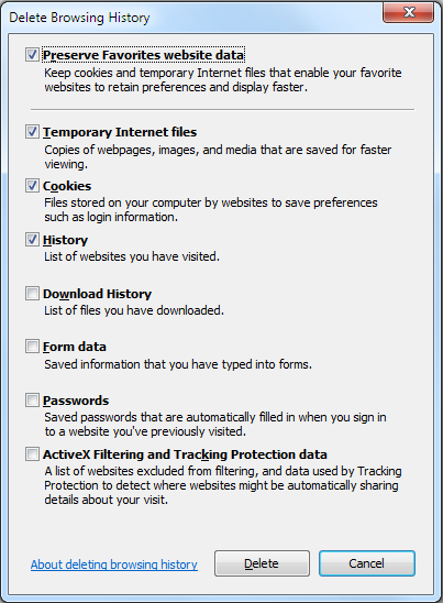 Historial de IE