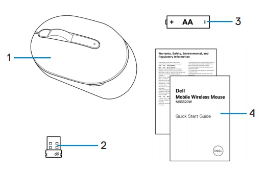 Souris sans fil mobile Dell MS3320W