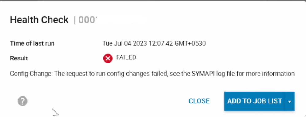 Erreur de modification de configuration