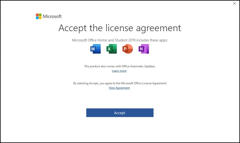 Microsoft : Acceptation du contrat de licence