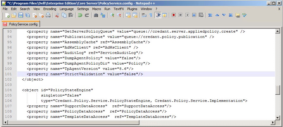 StrictValidation wijzigen van waar naar onwaar