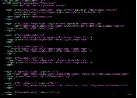 Immettere i per modificare il file