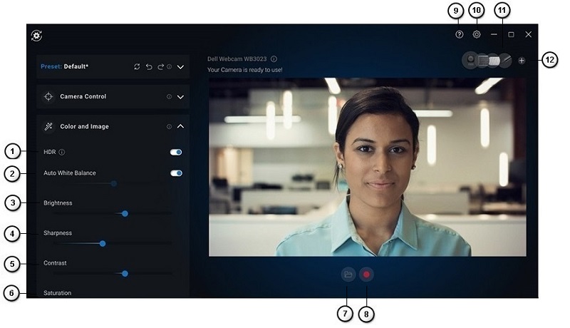 Peripheral Manager: страница «Camera Control»