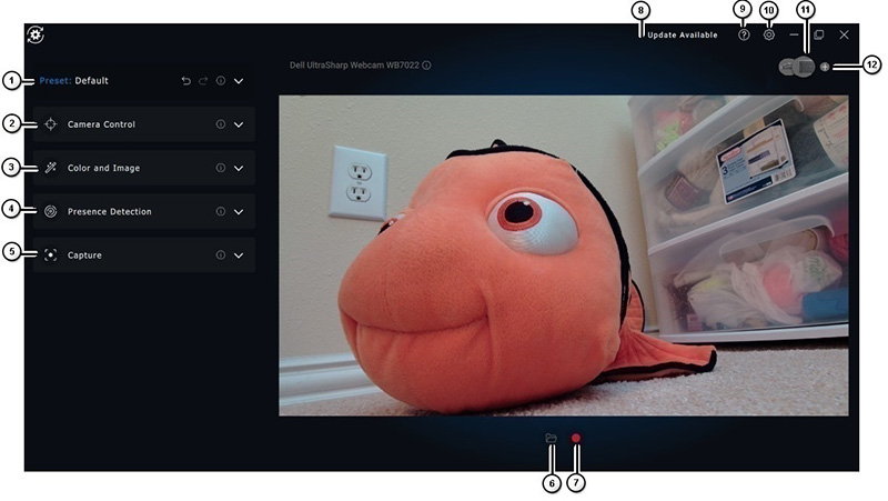 Interface utilisateur sombre de Peripheral Manager
