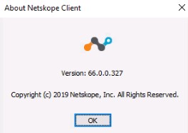 Version i Om Netskope-klient