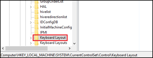 Windows Registry Editor Keyboard Layout