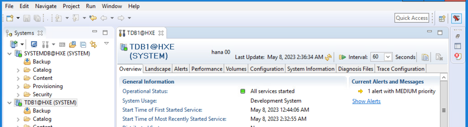 Na enkele ogenblikken wordt de status van de bewerking groen weergegeven en worden alle services gestart