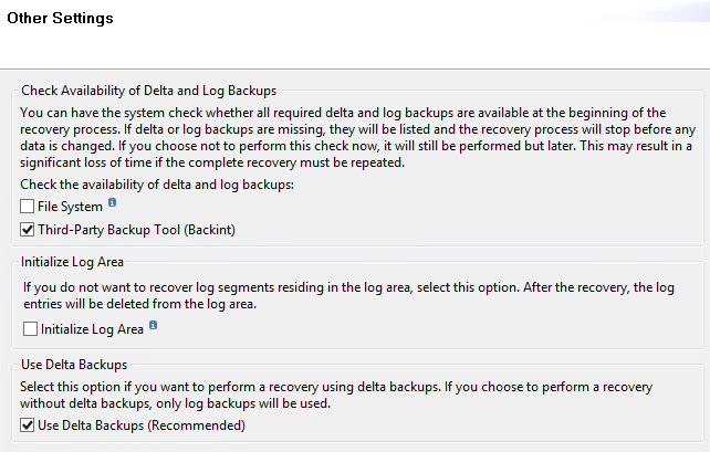 Stránka Other Settings