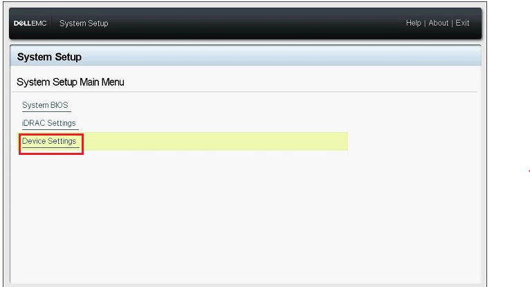 System Setup Device Settings