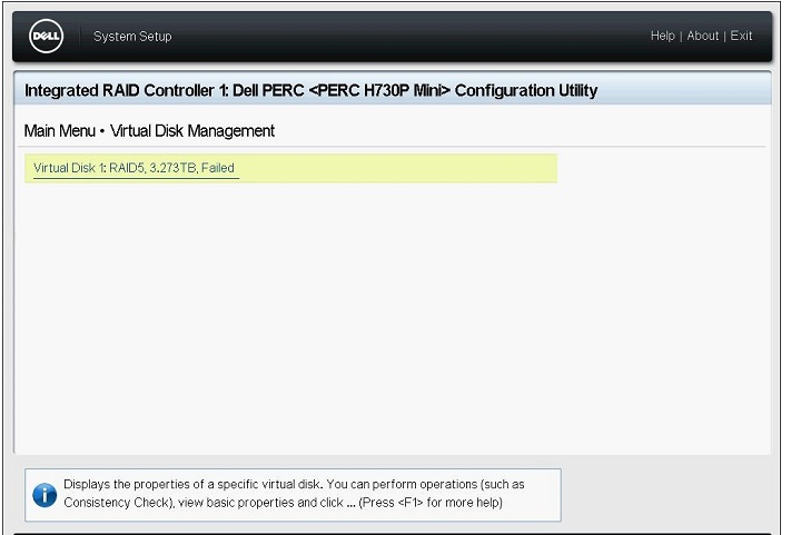 Selecting the virtual disk