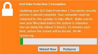 Dell Data Protection |暗号化再起動プロンプト
