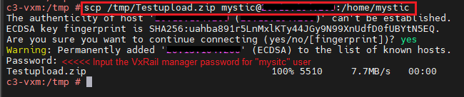 Uruchamianie polecenia przesyłania