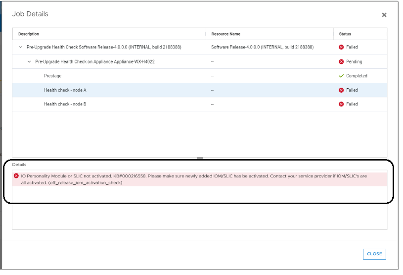 PowerStore Health check detects IOPM V2 modules or SLICs that