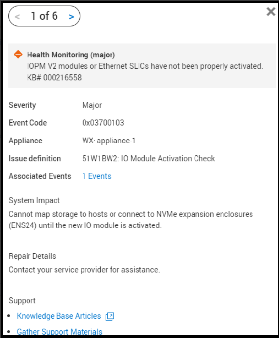 PowerStore Health check detects IOPM V2 modules or SLICs that