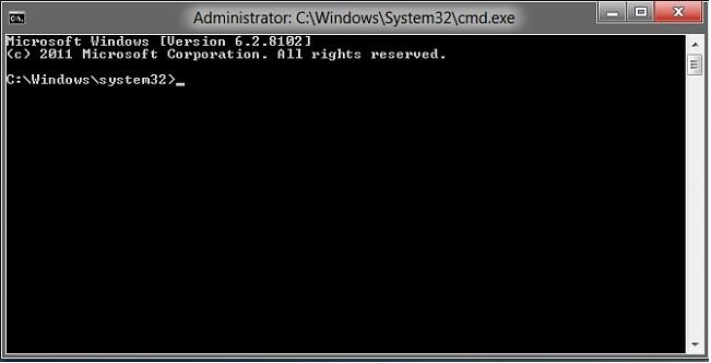 Win 8 cmd-vindue