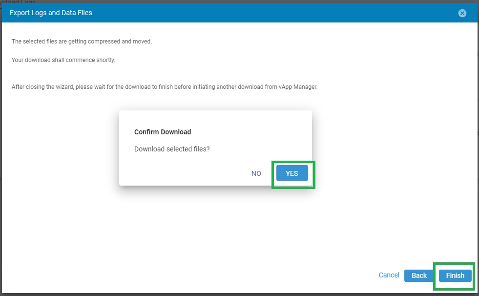 Confirm Download screen