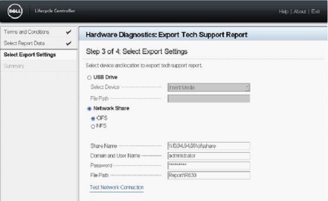 Sample Network Share configuration using CFS