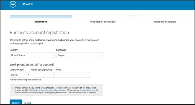 Corporate account registration