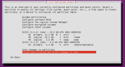 Ubuntu Installation - Disk configuration