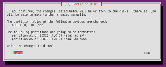 Ubuntu Installation - Confirm disk configuration