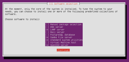 Ubuntu Installation - Select components