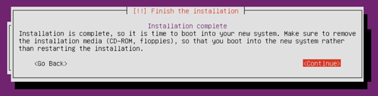 Ubuntu Installation - Installation complete