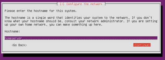 Ubuntu Installation - Hostname