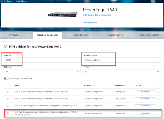 Descargar OMSA VMware