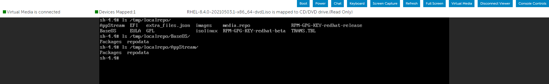 使用我們使用作業系統 ISO 映像掛接的 Packages 資料夾來尋找必要的 RPM 檔案